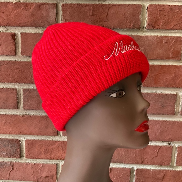 Madhappy Red 100% Wool Knit Cuffed Logo  Beanie O/S NWOT main image 11